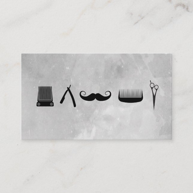 Barbershop-Icons Aquarell Visitenkarte (Vorderseite)