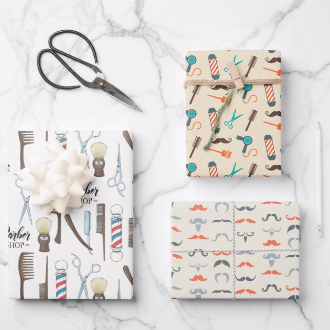 Barbershop Icons Wrapping Papier (Vorderseite)