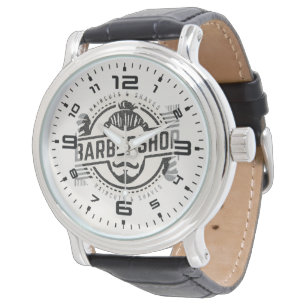Barbershop Leder Look Armbanduhr