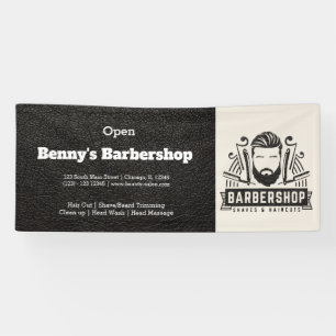 Barbershop Leder Look Banner