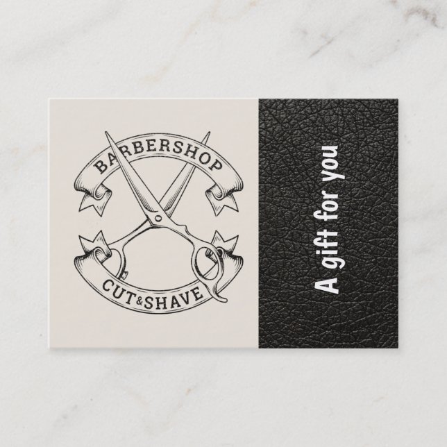 Barbershop Leder Look Geschenk Zertifikat (Vorderseite)