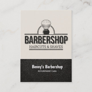 Barbershop Leder Look Termin Karte