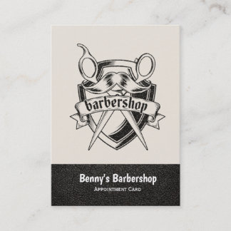Barbershop Leder Look Termin Karte