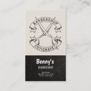 Barbershop Leder Look Visitenkarte
