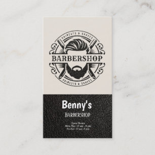Barbershop Leder Look Visitenkarte