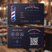 Barbershop Leuchtendes Fett Blau Rot Stangenlogo