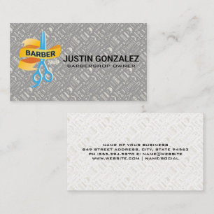 Barbershop Pattern   Barberscheren-Logo Visitenkarte