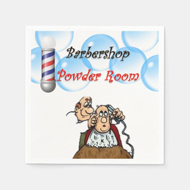 Barbershop Powderroom Paper Napkins Serviette (Vorderseite)