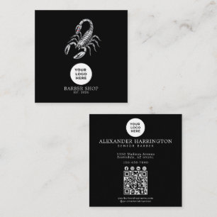 Barbershop Professional Silber Skorpion Qr Code Quadratische Visitenkarte
