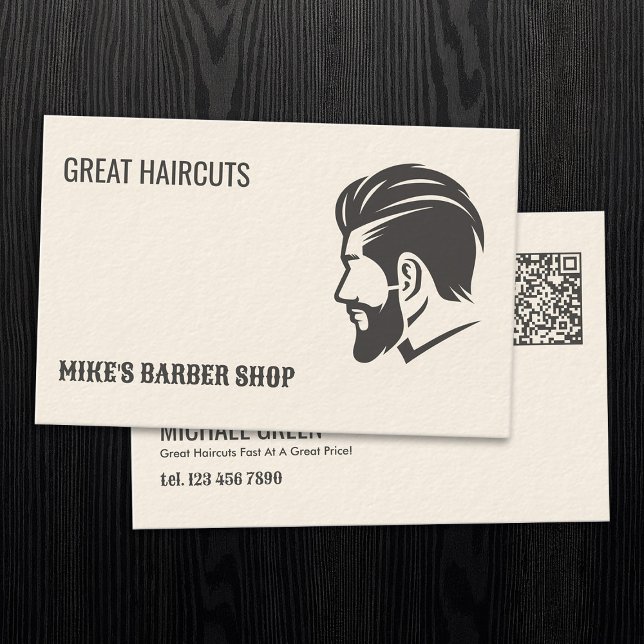 Barbershop QR Barber Visitenkarte (Barbershop Business Card)
