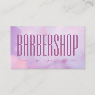 Barbershop-QR-Code-Logo Lila Holografisch Visitenkarte