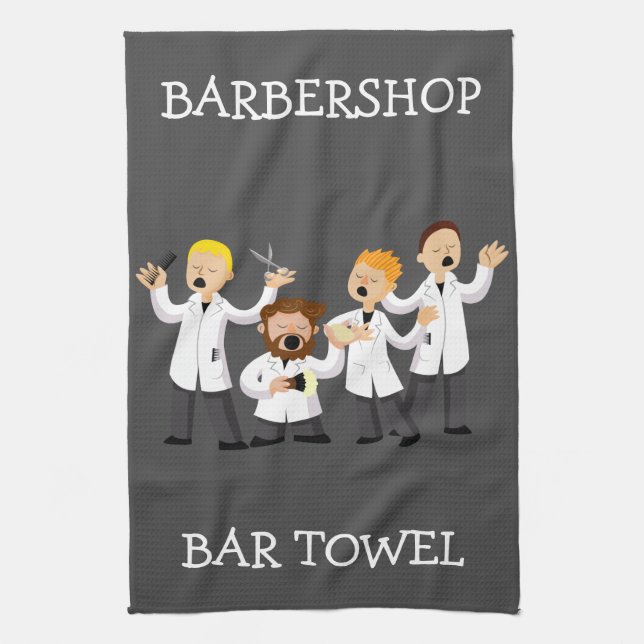 Barbershop Quartet Bar Handtuch personalisieren (Vertikal)