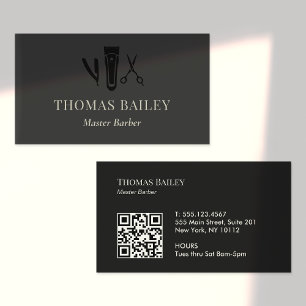 Barbershop: Razor und Schere QR Visitenkarte