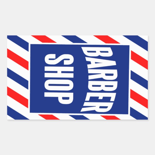 Barbershop Rechteckiger Aufkleber (Vorderseite)
