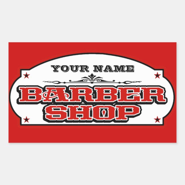 Barbershop Rechteckiger Aufkleber (Vorderseite)