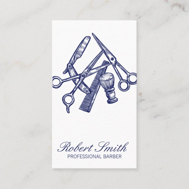 Barbershop | Salon Hair Stylist Tools Visitenkarte (Vorderseite)