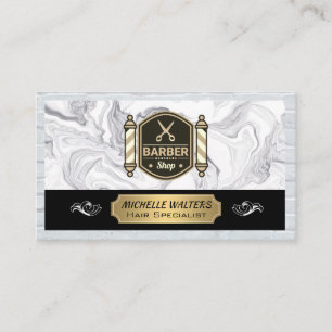 Barbershop Scheren   Barber Pole   Ziegel Visitenkarte