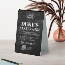 Barbershop Services Custom Table Zent Sign