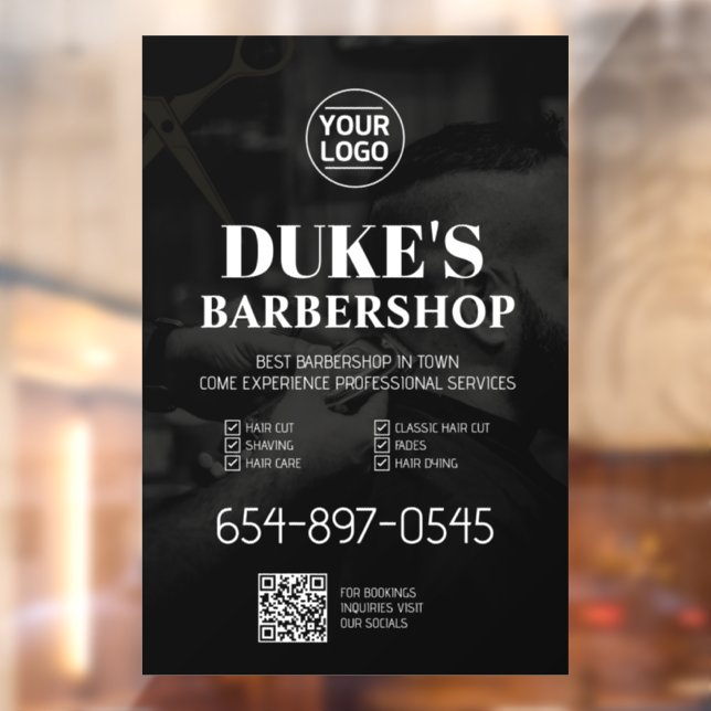 Barbershop Services Custom Walk in Window Cloning Fensteraufkleber (Blatt 2)