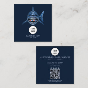 Barbershop Steel Shark Professional QR-Code Quadratische Visitenkarte