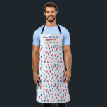 Barbershop (Stollen und Kappenschneider) Schürze<br><div class="desc">Dies ist ein KUNDENBAR Schürze Design. Das Design wird durch die Farben Blau und Rot des Barbershops repräsentiert.</div>
