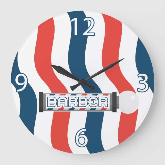 Barbershop-Uhr - individuell einstellbar Große Wanduhr (Vorderseite)