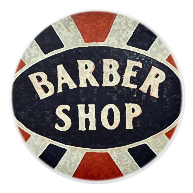 Barbershop-Zeichen 4 Keramikknauf (Vorderseite)
