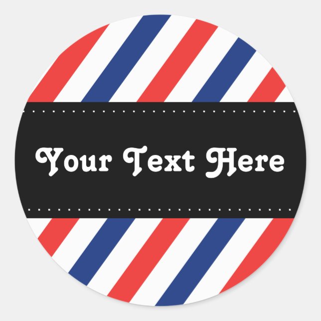 Barberstreifen Runder Aufkleber (Vorderseite)