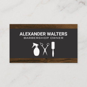 Barberwerkzeuge   Wood Business Card Visitenkarte