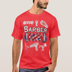Barberx27s Pole Barber Hairstylist Hair Christmas T-Shirt