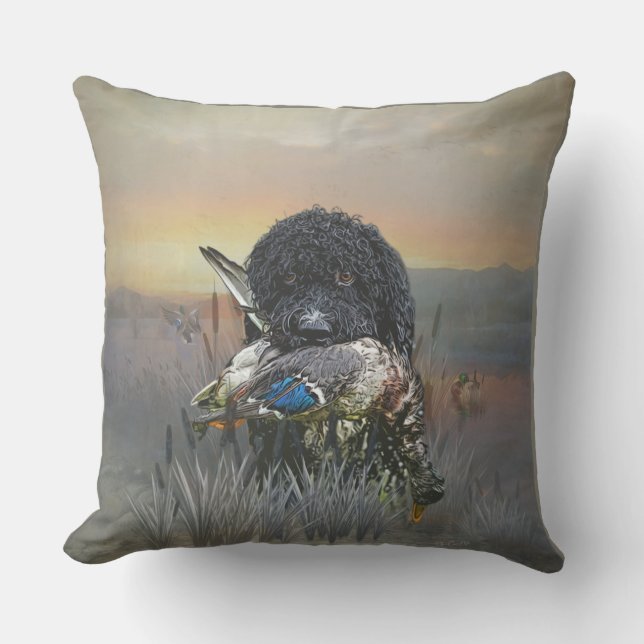 Barbet, französischer Wasserdog Kissen (Vorderseite)