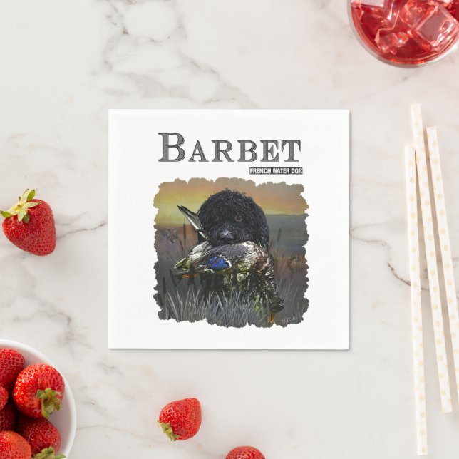 Barbet, französischer Wasserdog Serviette (Beispiel)