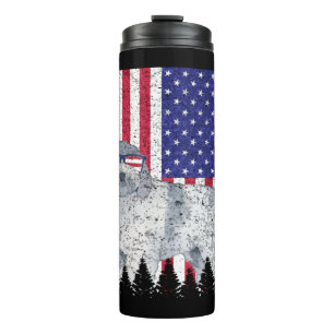 Barbet Patriotic Dog USA Pride American Flag Thermosbecher