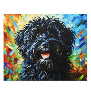 Barbet Puzzle: Schwarzer französischer Wassershund