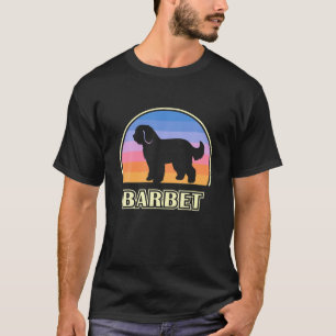Barbet Vintage Sonnenuntergang Hund T-Shirt