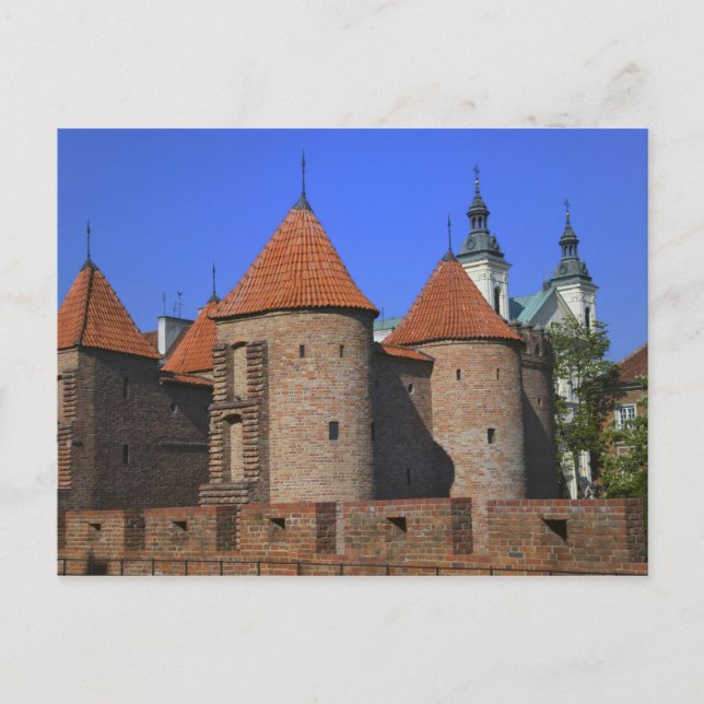 Barbican und Pauline Church, Warschau, Postkarte (Vorderseite)