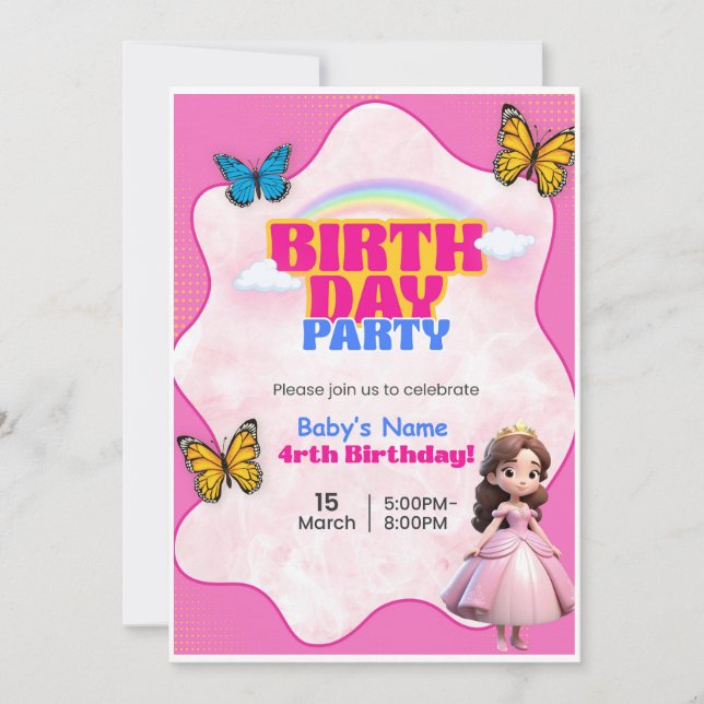 Barbie Birthday Invitation  Feiertagskarte (Vorderseite)