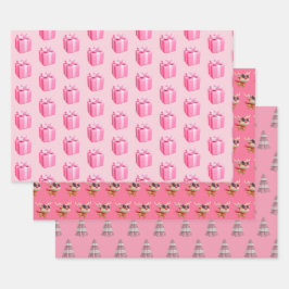 Barbie Pink Weihnachtswrapping Papier 3 Blatt