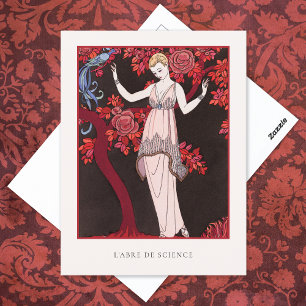 Barbier Baum der Wissenschaft Französische Mode Postkarte