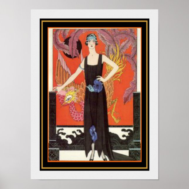 Barbier "Glam Girl" Art Déco Imprimer 12 x 16 (Devant)
