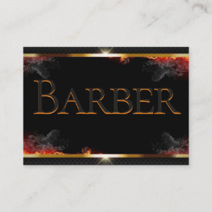 Barbier noir, gris, Carte de visite or