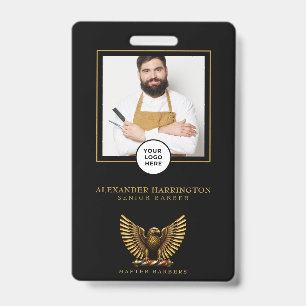 Barbier Shop Golden Eagle Rasierer Logo Foto Perso Ausweis