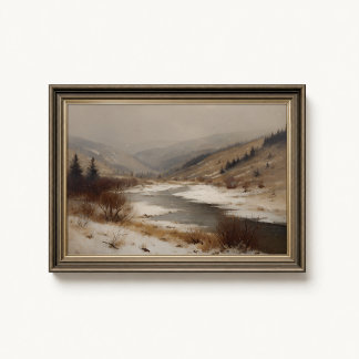 Barbizon Winter Valley Creek Poster