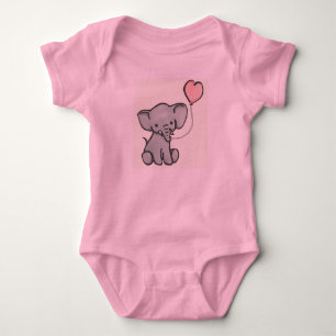 Barboteuse rose mignonne d'éléphant de bébé