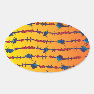 Barbwire Ovaler Aufkleber