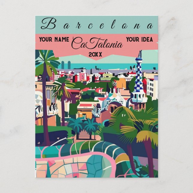 Barceloma Travel Postcard Art Collection Postkarte (Vorderseite)