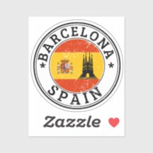 Barcelon Siegel Sticker Rundfahne für Laptop Book.