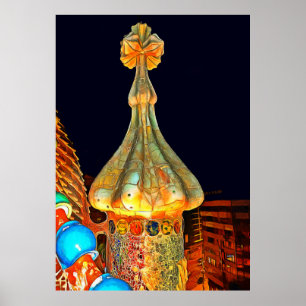 Barcelona. Abend in Casa Batlló. Poster