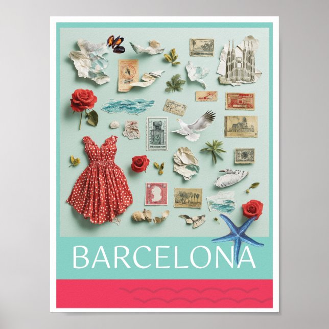 Barcelona auf meinem Mind-Poster Poster (Vorne)