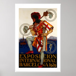 Barcelona-Ausstellung 1929 Vintage-Stil Spanisch Poster